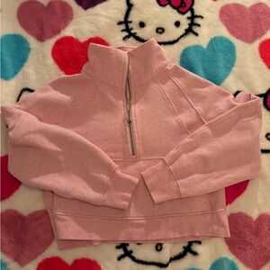 Lululemon Scuba Pink Half-Zip Crop Hoodie